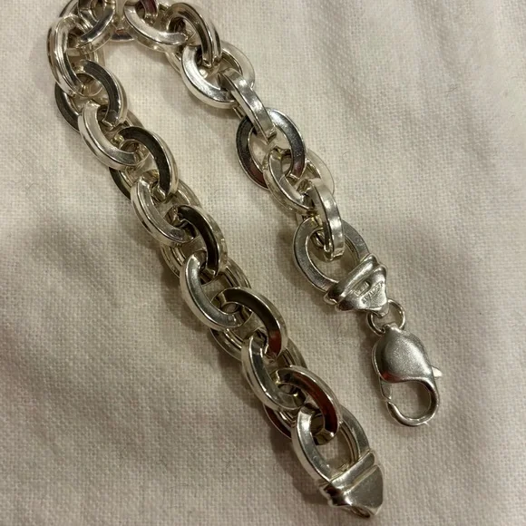Sterling Silver Chunky Chain Link Bracelet - Picture 4 of 6